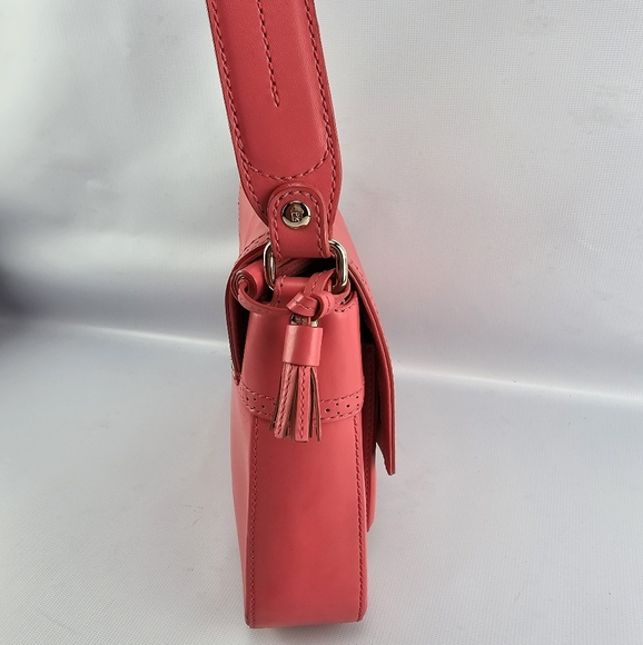 Kate Spade New York Nature Pink Leather Flap Shoulder Bag Purse - Picture 3 of 12